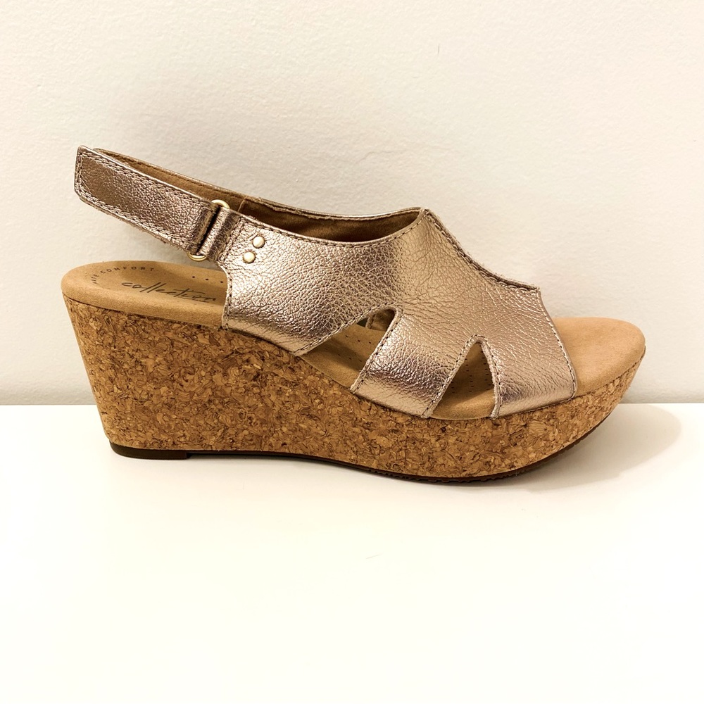 NWOB Clarks Annabel Bari Wedge Sandals